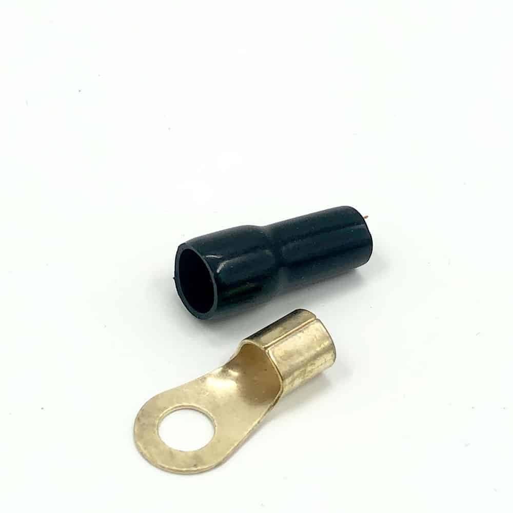 4 Gauge Ring Terminals Black – 10 Pack