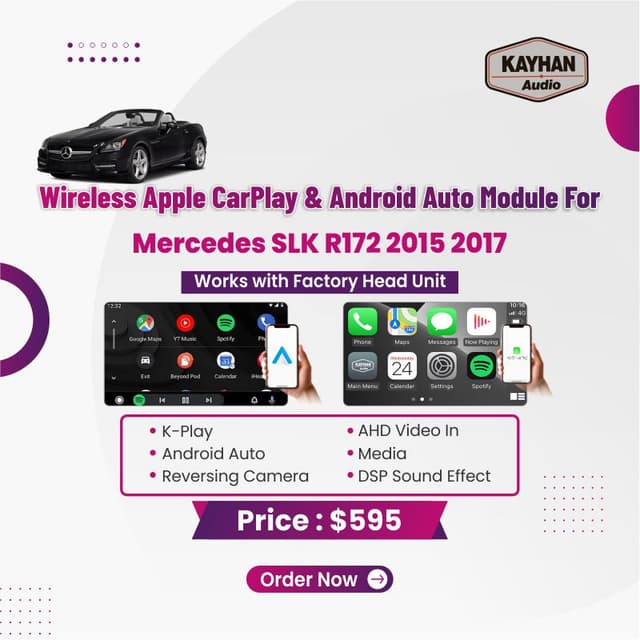 Wireless Apple CarPlay & Android Auto Module For Mercedes SLK R172 2015-2017