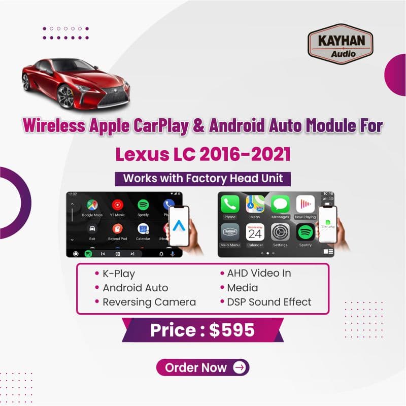 Wireless Apple CarPlay & Android Auto Module For Lexus LC 2016-2021