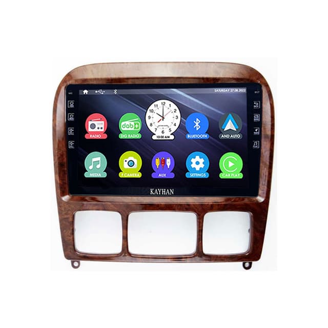 Headunit with Carplay For Mercedes Benz S CLASS (W220) (WOODEN) | 1998-2006 | 9″ Inch