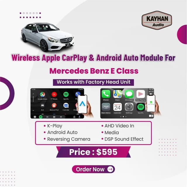 Wireless Apple CarPlay & Android Auto Module For Mercedes Benz E Class