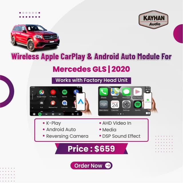 Wireless Apple CarPlay & Android Auto Module For Mercedes GLS 2020