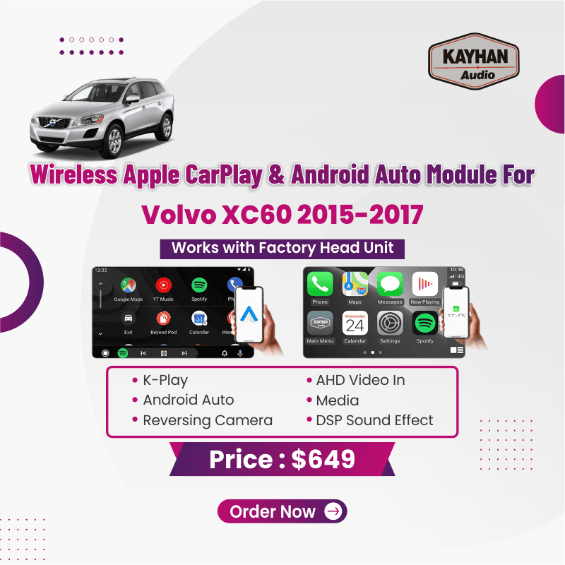 Wireless Apple CarPlay & Android Auto Module For Volvo XC60 2015-2017