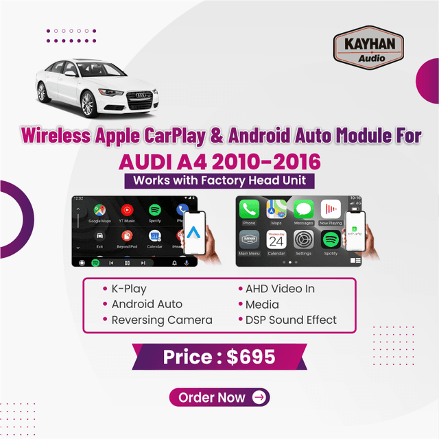 Wireless Apple CarPlay & Android Auto Module For Audi A4 2010-2016