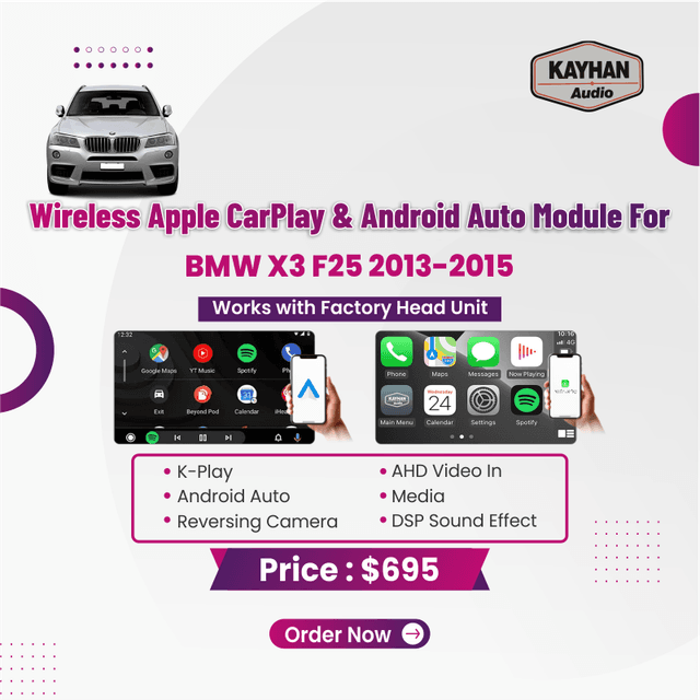 Wireless Apple CarPlay & Android Auto Module For BMW X3 F25 2013-2015