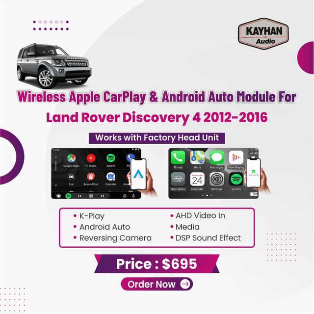 Wireless Apple CarPlay & Android Auto Module For Land Rover Discovery 4 2012-2016