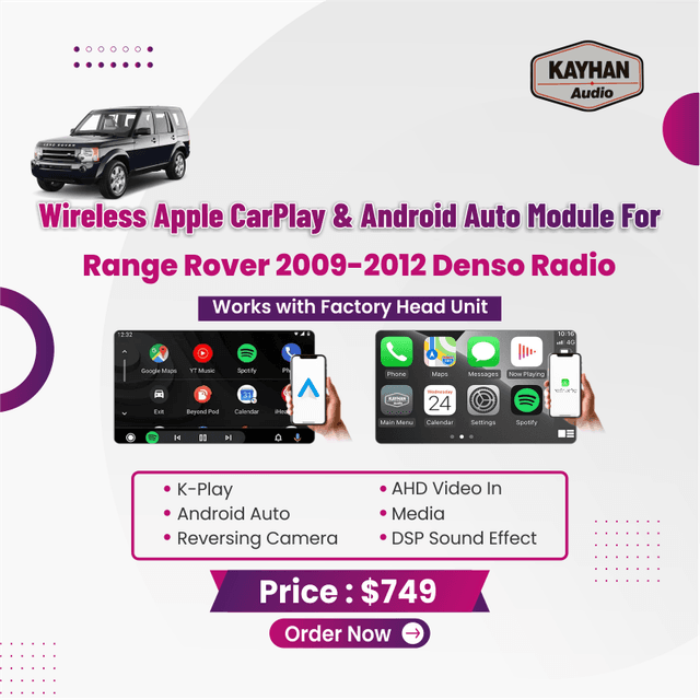 Wireless Apple CarPlay & Android Auto Module For Range Rover | Denso Radio | 2009-2012