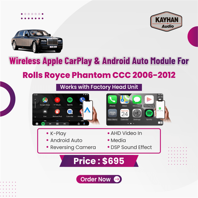 Wireless Apple CarPlay & Android Auto Module for Rolls-Royce Phantom CCC 2006–2012