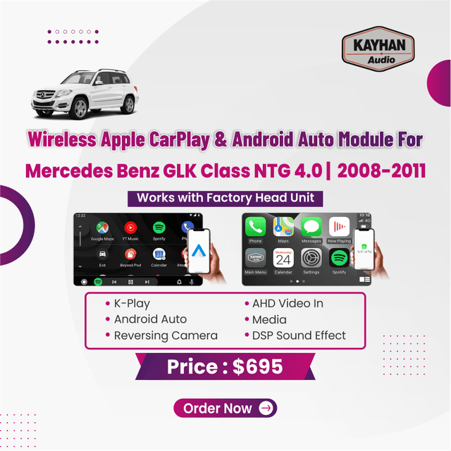 Wireless Apple CarPlay & Android Auto Module for Mercedes Benz GLK Class NTG 4.0 2008–2011