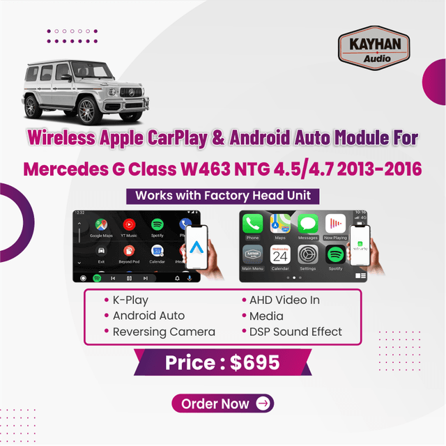 Wireless Apple CarPlay & Android Auto Module for Mercedes G-Class W463 NTG 4.5 / 4.7 2013–2016