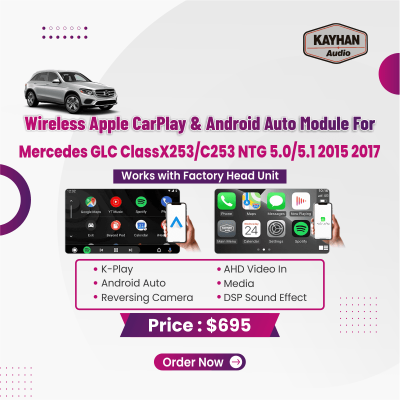 Wireless Apple CarPlay & Android Auto Module for Mercedes GLC ClassX253C253 NTG 5.05.1 2015 2017