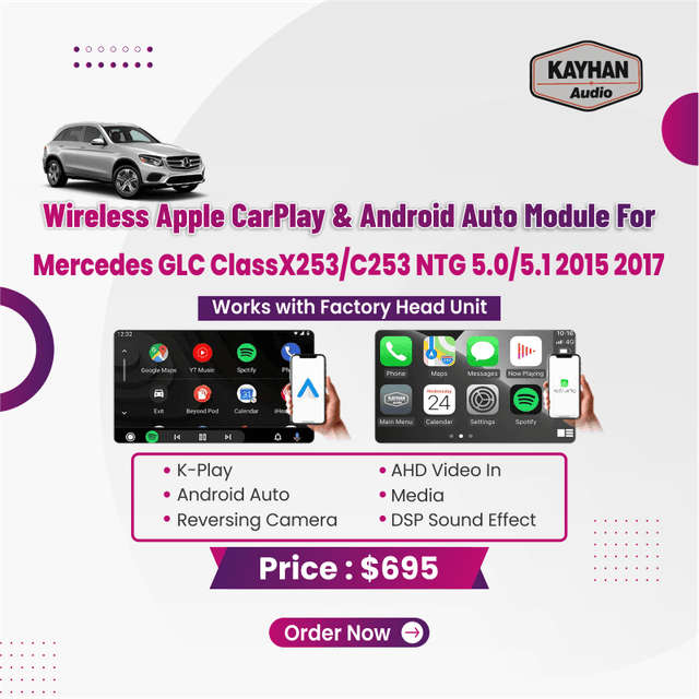 Wireless Apple CarPlay & Android Auto Module for Mercedes GLC ClassX253C253 NTG 5.05.1 2015 2017