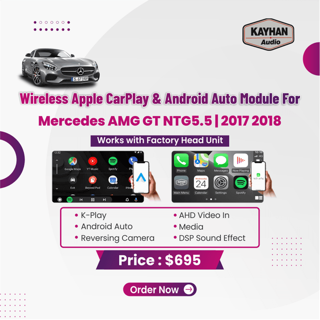 Wireless Apple CarPlay & Android Auto Module for Mercedes AMG GT NTG5.5  2017 2018