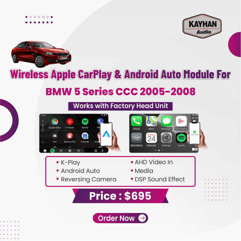 Wireless Apple CarPlay & Android Auto Module for BMW 5 Series CCC 2005-2008