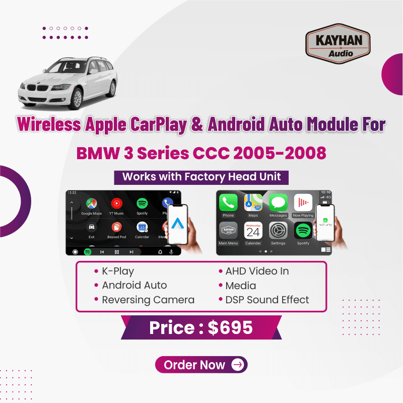 Wireless Apple CarPlay & Android Auto Module for BMW 3 Series CCC 2005-2008