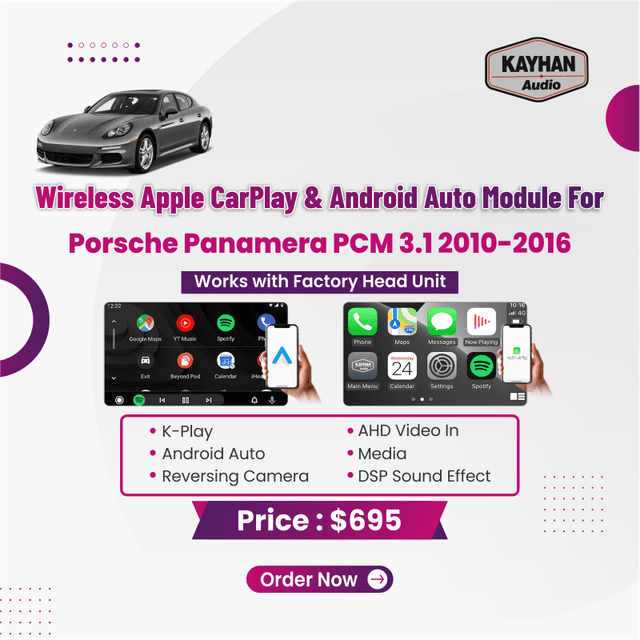 Wireless Apple CarPlay & Android Auto Module for Porsche Panamera PCM 3.1 2010-2016
