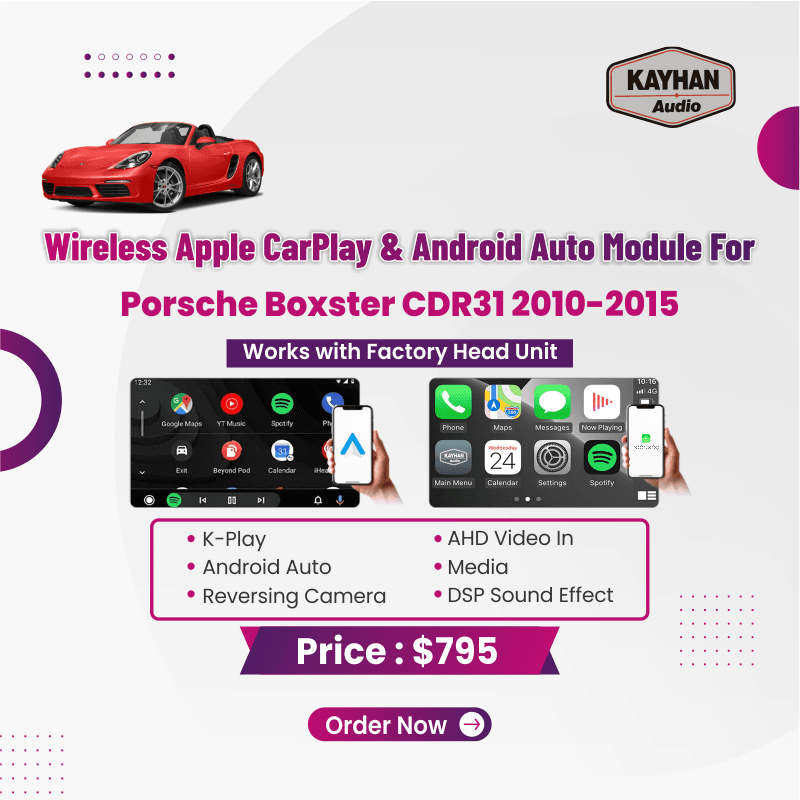 Wireless Apple CarPlay & Android Auto Module for Porsche Boxster CDR31 2010-2015