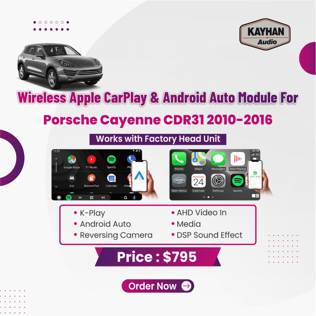 Wireless Apple CarPlay & Android Auto Module for Porsche Cayenne CDR31 2010-2016