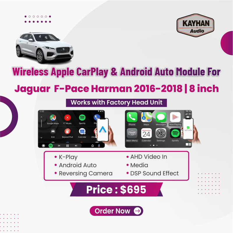 Wireless Apple CarPlay & Android Auto Module for Jaguar  F-Pace Harman 2016-2018 | 8 inch