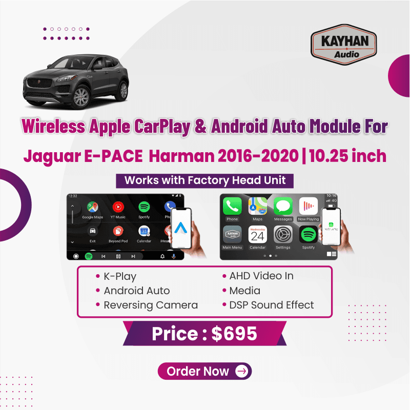Wireless Apple CarPlay & Android Auto Module for Jaguar E-PACE  Harman 2016-2020 | 10.25 inch