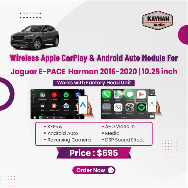 Wireless Apple CarPlay & Android Auto Module for Jaguar E-PACE  Harman 2016-2020 | 10.25 inch