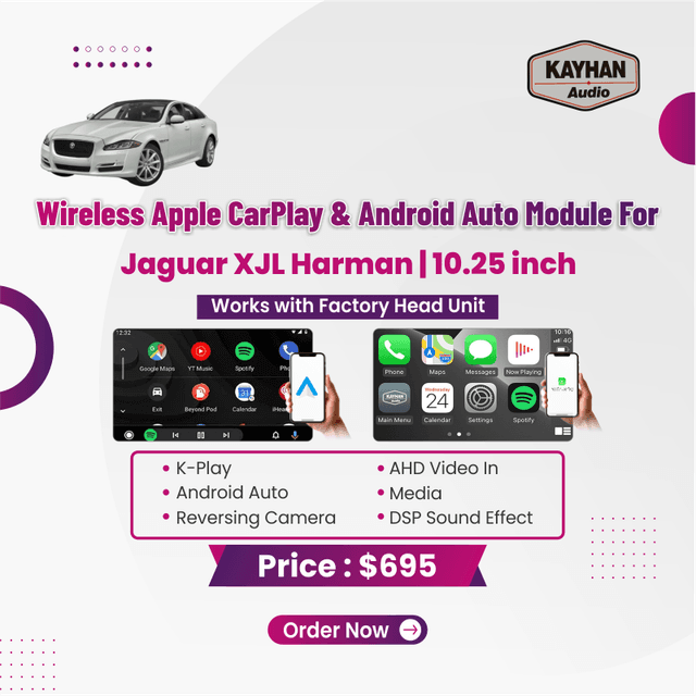 Wireless Apple CarPlay & Android Auto Module for Jaguar XJL Harman | 10.25 inch