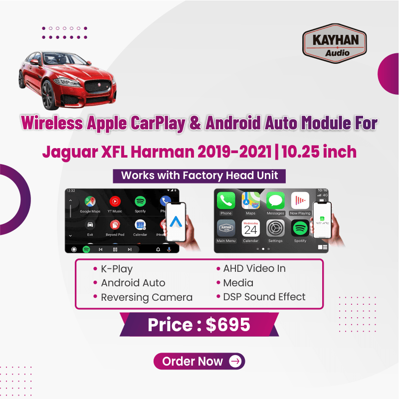 Wireless Apple CarPlay & Android Auto Module for Jaguar XFL Harman 2019-2021 | 10.25 inch