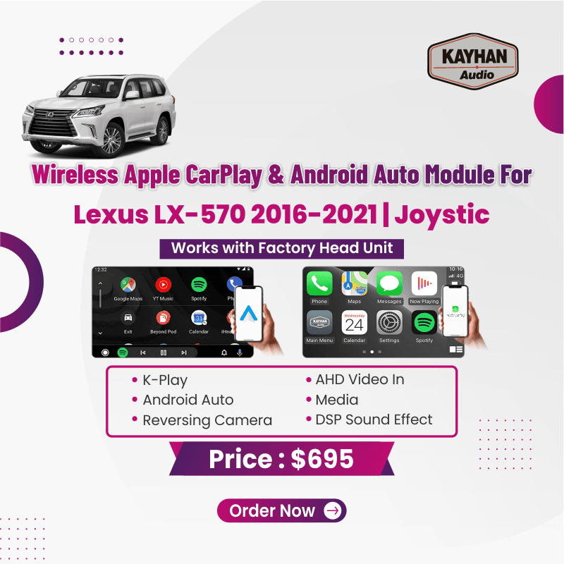 Wireless Apple Carplay & Android Auto Module For Lexus LX-570 2016-2021| Joystic 