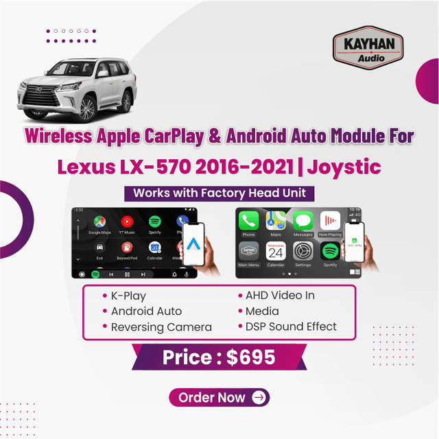Wireless Apple Carplay & Android Auto Module For Lexus LX-570 2016-2021| Joystic 