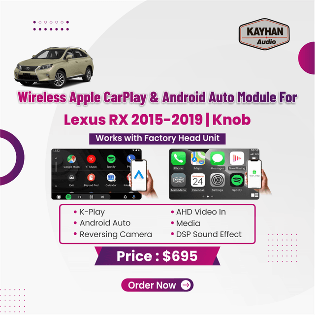 Wireless Apple Carplay & Android Auto Module For Lexus RX 2015-2019 | Knob  