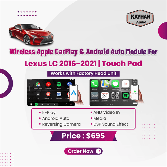 Wireless Apple Carplay & Android Auto Module For Lexus LC 2016 -2021 | Touch Pad 
