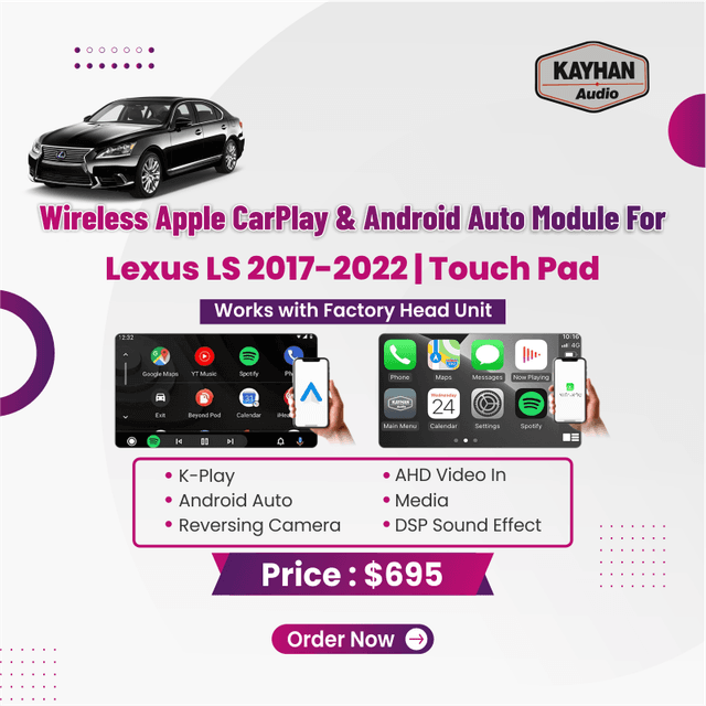 Wireless Apple Carplay & Android Auto Module For Lexus  LS 2017-2022  | Touch Pad 