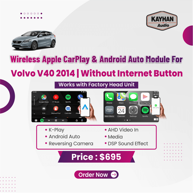 Wireless Apple CarPlay & Android Auto Module For Volvo V60 2015-2017