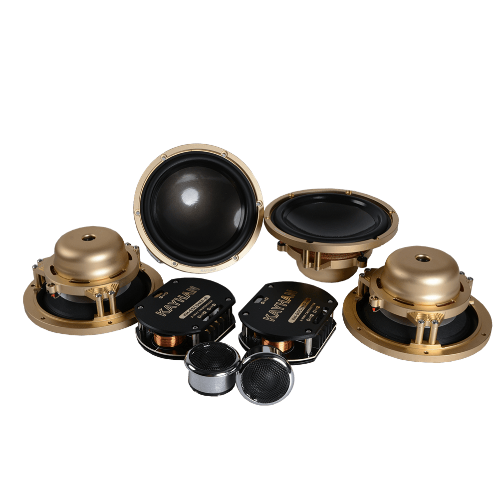 6.5 inch Woofer + Tweeter Component Speaker Set (Gold / Black)