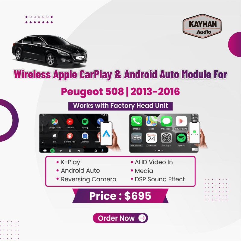 Wireless Apple CarPlay & Android Auto Module For Peugeot 508 2013-2016