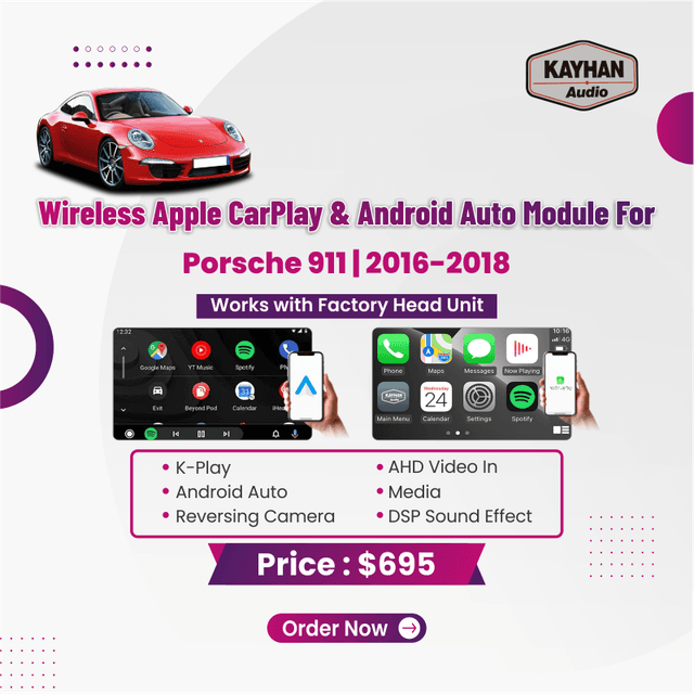 Wireless Apple CarPlay & Android Auto Module For Porsche 911- 2016-2018