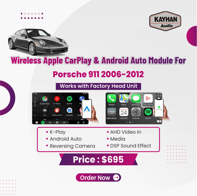 Wireless Apple CarPlay & Android Auto Module For Porsche 911 2006-2012