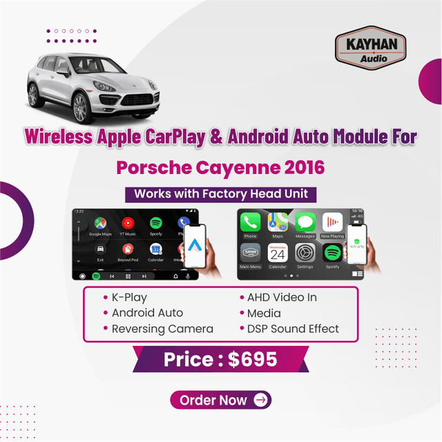 Wireless Apple CarPlay & Android Auto Module For Porsche Cayenne 2016