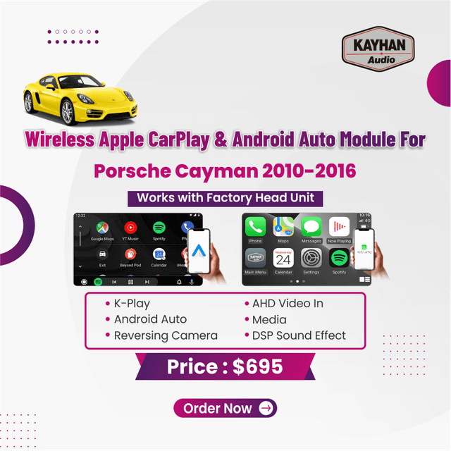 Wireless Apple CarPlay & Android Auto Module For Porsche Cayman 2010-2016