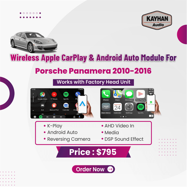 Wireless Apple CarPlay & Android Auto Module For Porsche Panamera 2010-2016