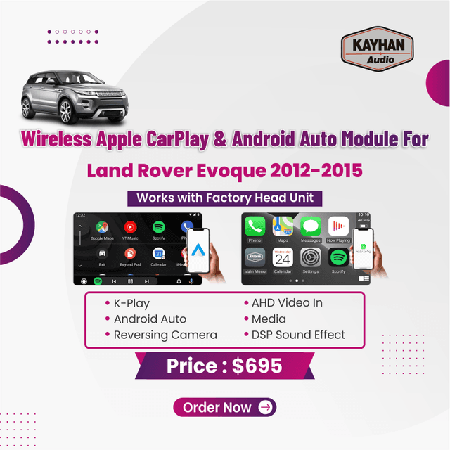 Wireless Apple CarPlay & Android Auto Module For Land Rover Evoque 2012-2015