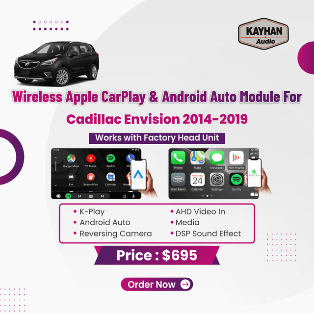 Wireless Apple CarPlay & Android Auto Module for Cadillac ENVISION 2014-2019 