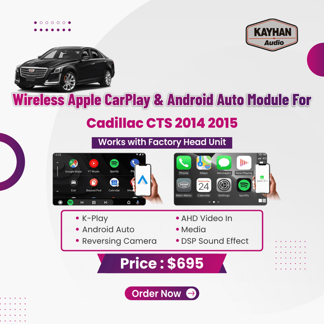  Wireless Apple CarPlay & Android Auto Module for Cadillac CTS 2014-2015 