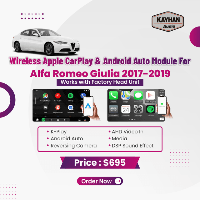 Wireless Apple CarPlay & Android Auto Module For Alfa Romeo Giulia 2017-2019
