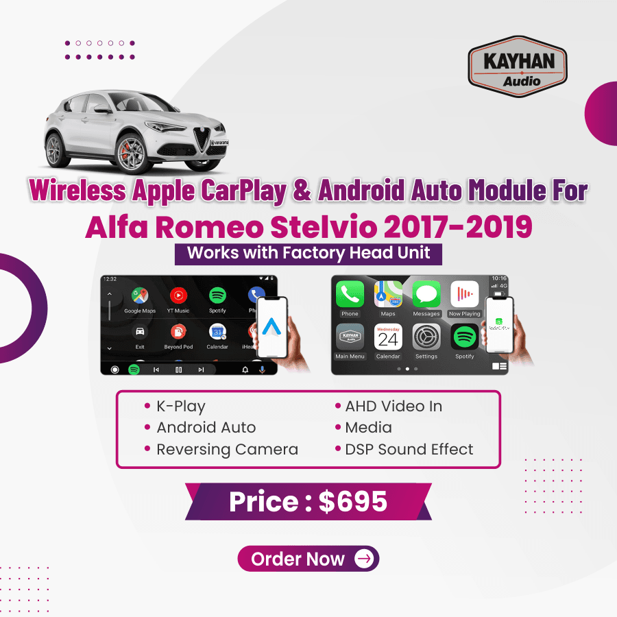 Wireless Apple CarPlay & Android Auto Module For Alfa Romeo Stelvio 2017-2019