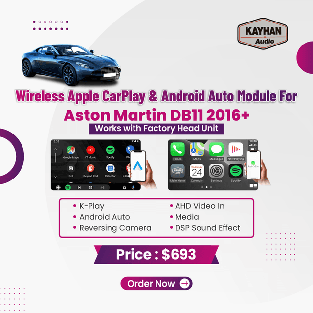Wireless Apple CarPlay & Android Auto Module For Aston Martin DB11 2016+