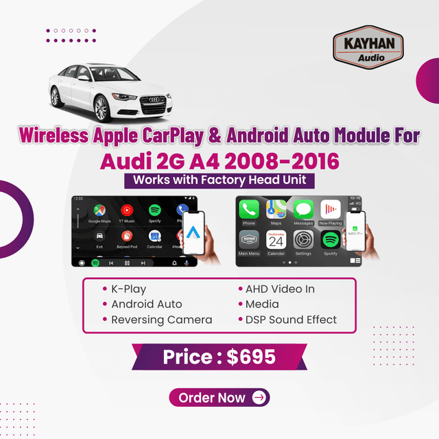 Wireless Apple CarPlay & Android Auto Module for Audi 2G A4 2008-2016