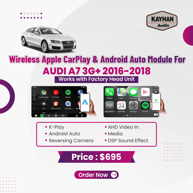 Wireless Apple CarPlay & Android Auto Module for Audi A7 (3G+) 2016-2018
