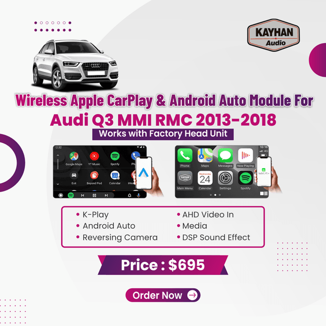 Wireless Apple CarPlay & Android Auto Module For Audi Q3 MMI RMC 2013-2018