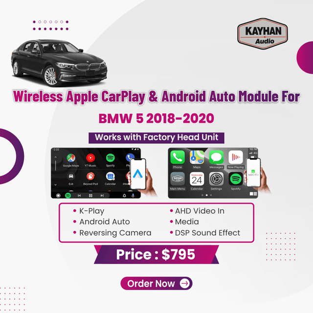 Wireless Apple CarPlay & Android Auto Module For BMW 5 2018-2020